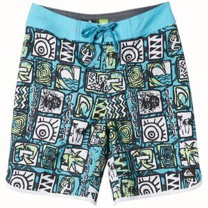Quiksilver Boys Youth Everyday Scallop 17 Boardshorts Big Kids Blue NEW 27